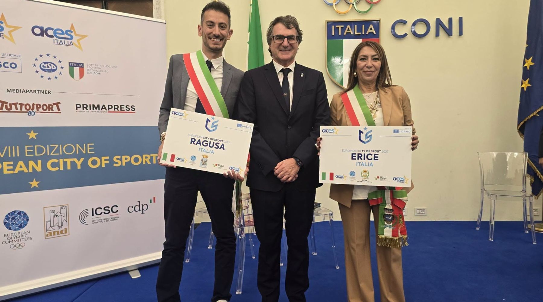 Il Comune di Erice al Gala European City of Sport