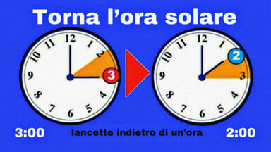 Torna l'ora solare. Lancette indietro di un'ora