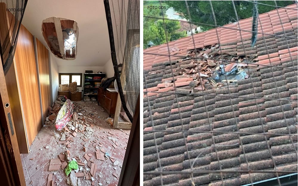 Caduta massi alle pendici del monte Bonifato ad Alcamo, sfondato un tetto