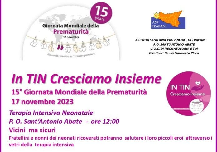 Giornata Mondiale della Prematurità, venerdì prossimo iniziative al Sant'Antonio Abate di Trapani