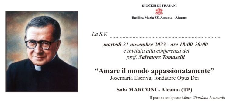 "Amare il mondo appassionatamente", martedì conferenza ad Alcamo