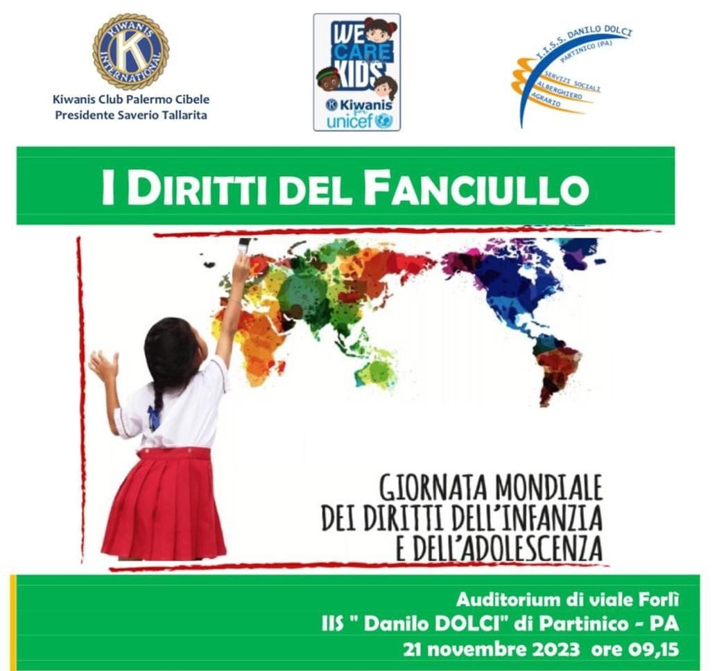 "I diritti del fanciullo", martedì l'incontro all'istituto Danilo Dolci di Partinico organizzato da Kiwanis club Cibele