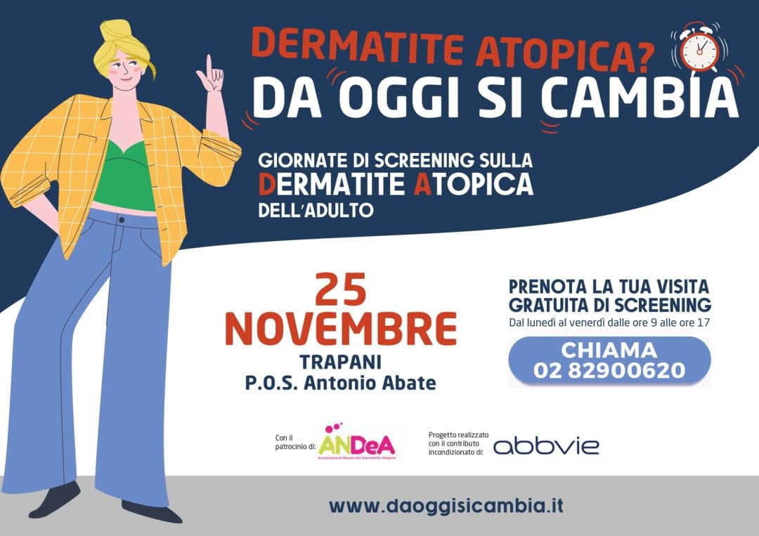 "Dermatite atopica? Da oggi si cambia", a Trapani screening gratuiti
