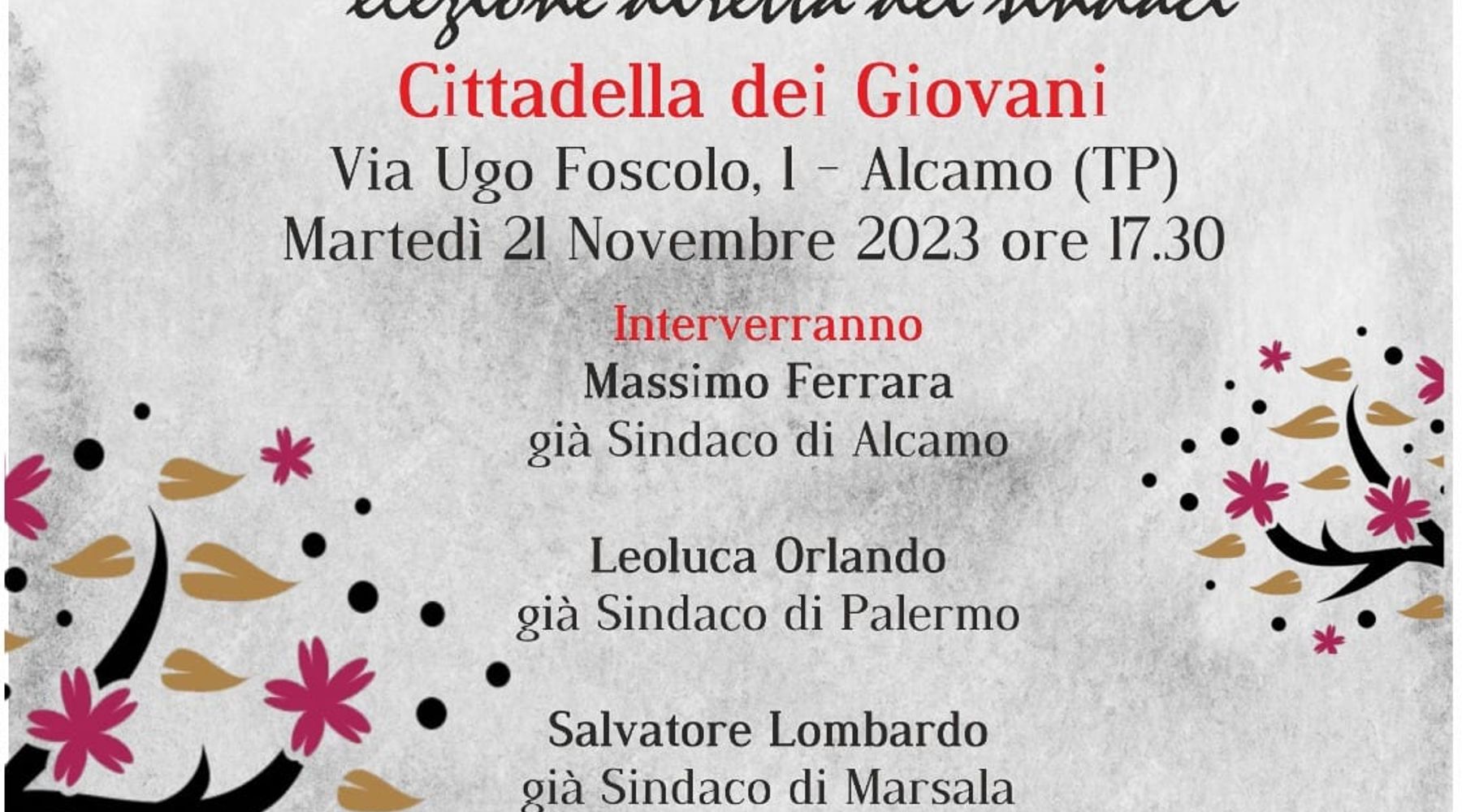 Primavera Siciliana, domani ad Alcamo incontro con tre storici primi cittadini