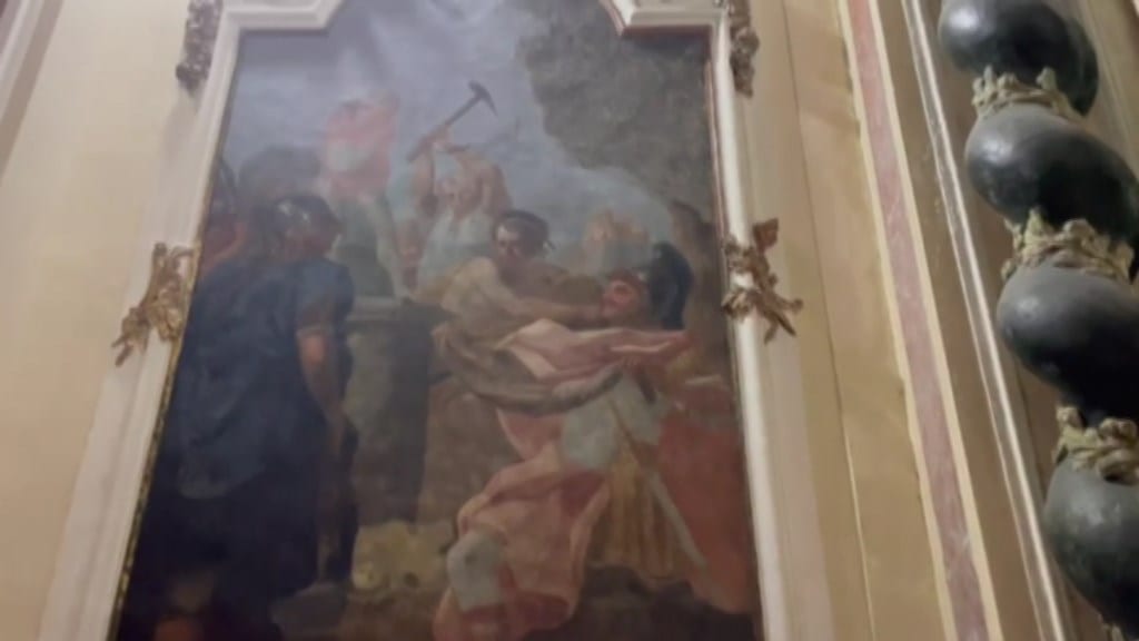 Chiesa Madre di Alcamo, restaurata tela del 1776 a cura del Rotary Club