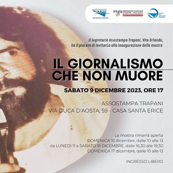 Anche Mauro Rostagno fra i ricordi della mostra di AssoStampa. Inaugurazione sabato pomeriggio