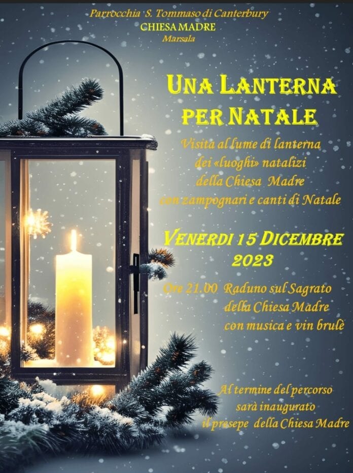 "Una lanterna per Natale", l'iniziativa alla Chiesa Madre di Marsala venerdì