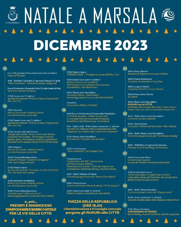 A Marsala iniziative per le festività natalizie, tra presepi e mercatini