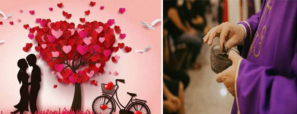 San Valentino e ‘Ceneri’, singolare intreccio fra innamorati e fede