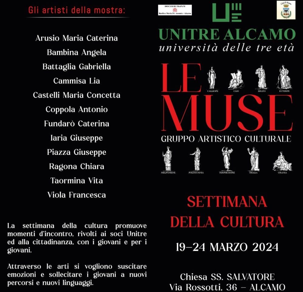 Settimana della cultura organizzata dalla sezione dell’UniTre di Alcamo, arti a 360°