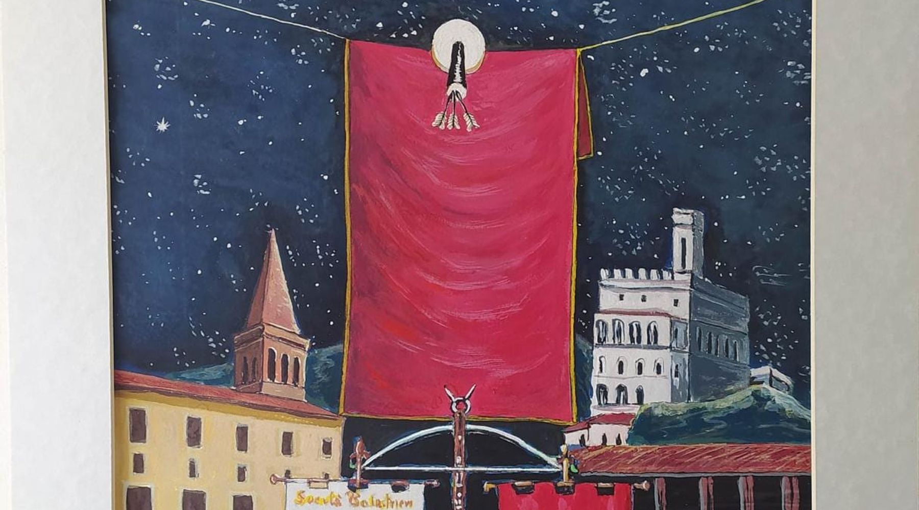 Palio della balestra a Gubbio disegnato dall’alcamese Enzo Di Franco