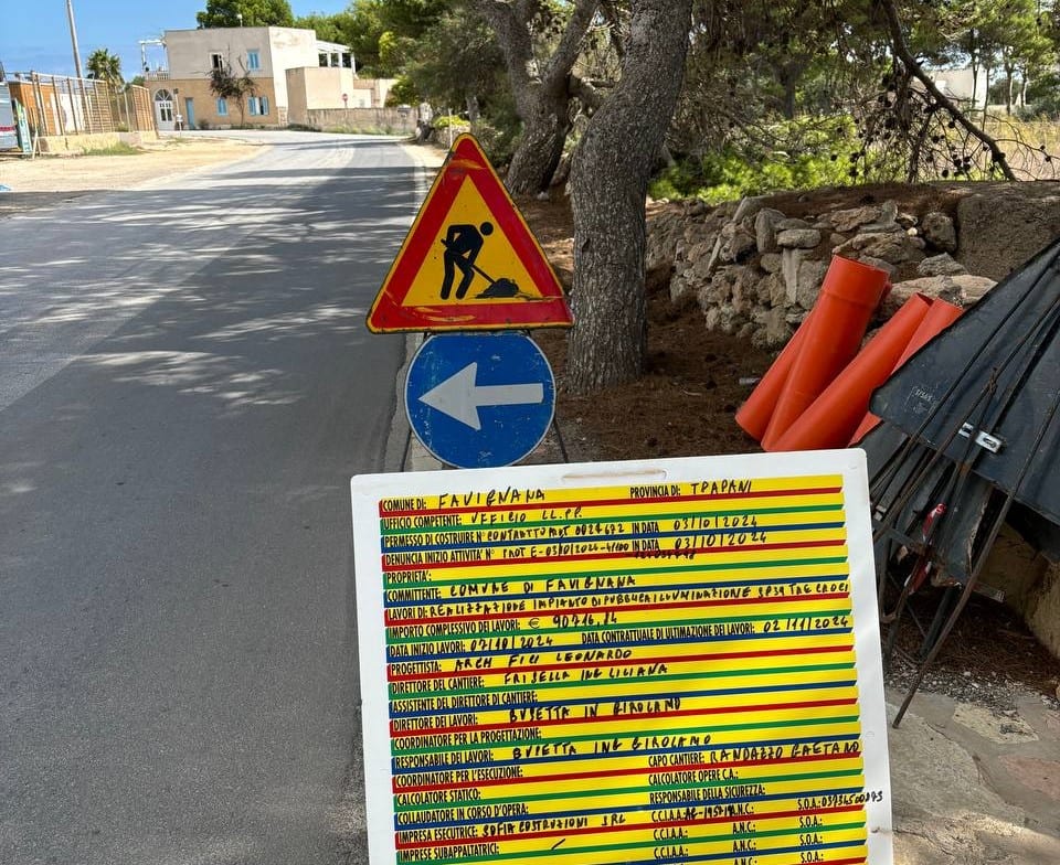 Sicurezza stradale, avviata illuminazione SP Tre Croci – Punta Lunga a Favignana