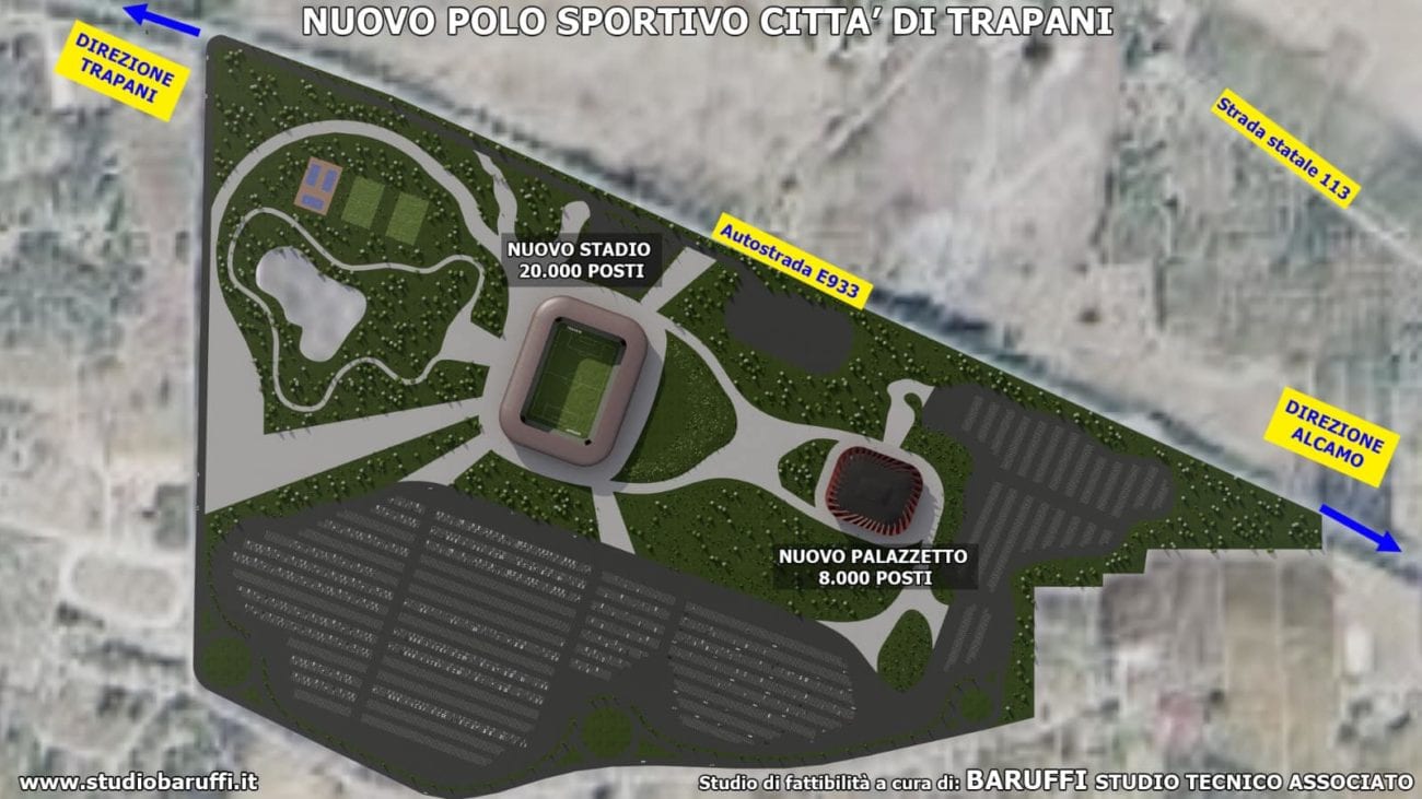 ‘Cittadella dello Sport’ a Trapani, Antonini presenta fattibilità. Tutto pronto nel 2027