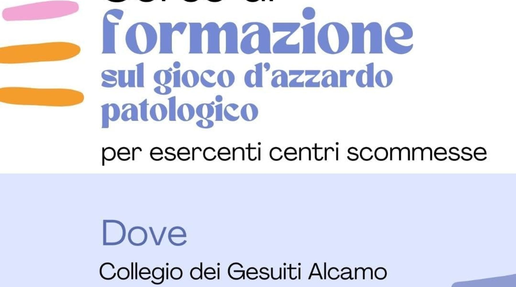 Azzardo patologico, incontri ad Alcamo per titolari sale gioco