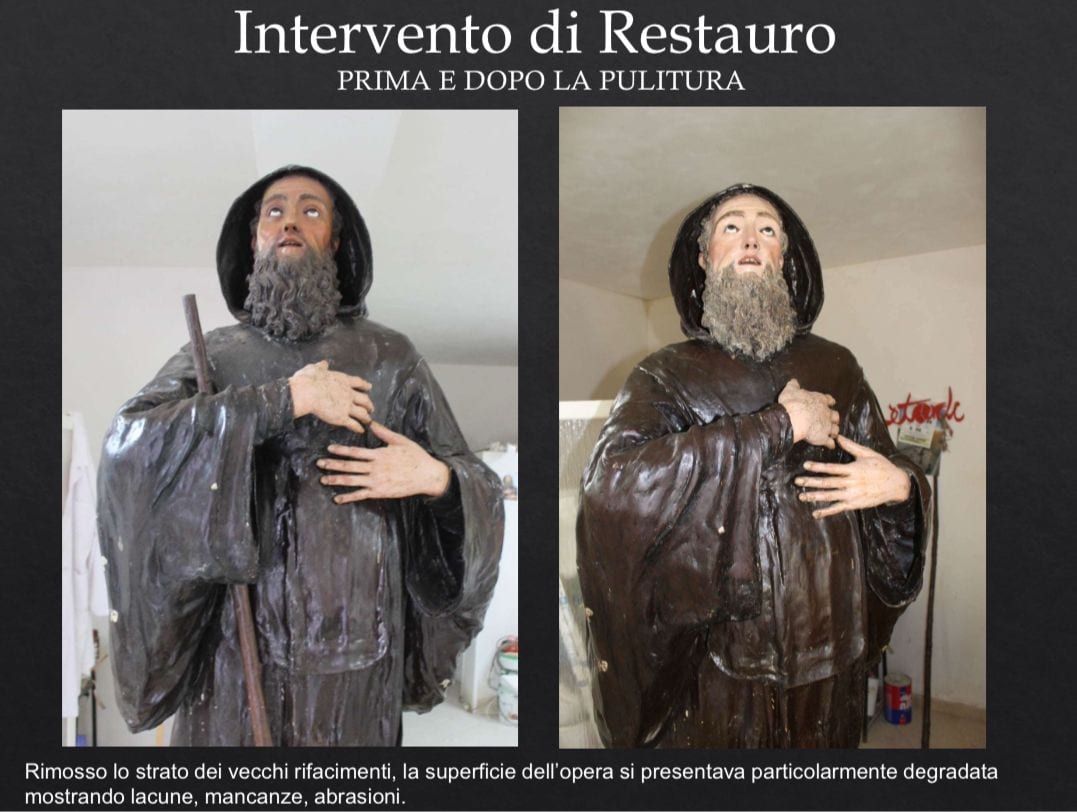La statua di San Francesco di Paola del Mandracchia di Partanna ritorna a splendere