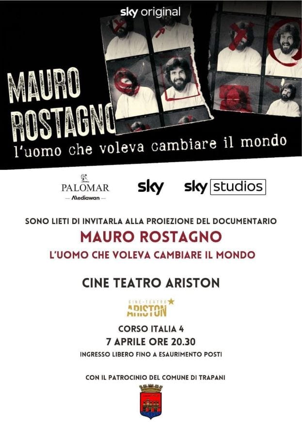 Mauro Rostagno, proiezione docufilm all’Ariston di Trapani