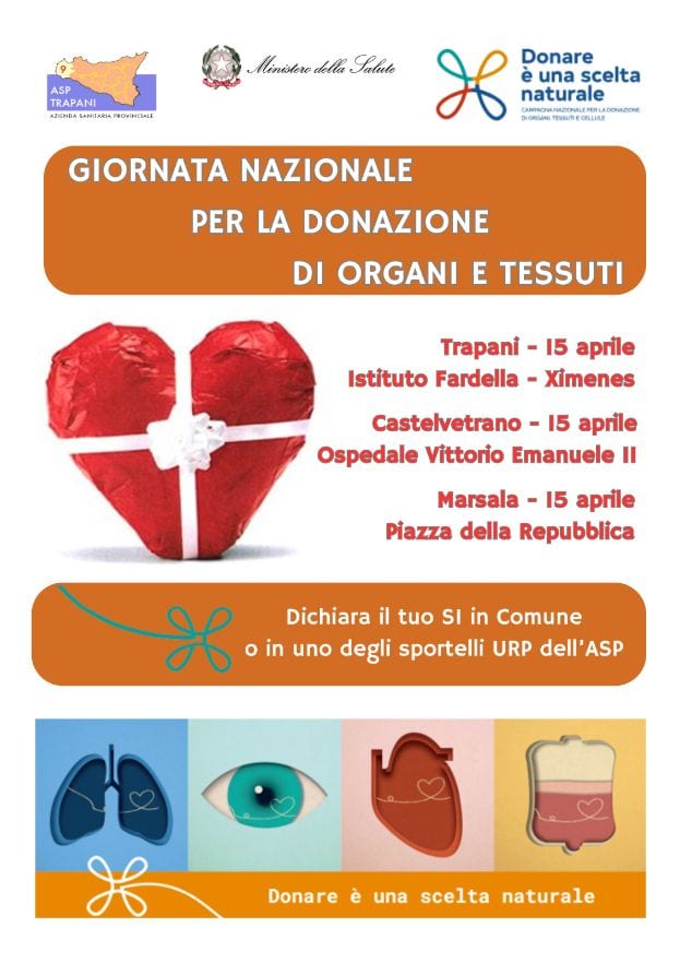 Giornata nazionale donazione organi: l’ASP trapanese per il “sì” alla vita