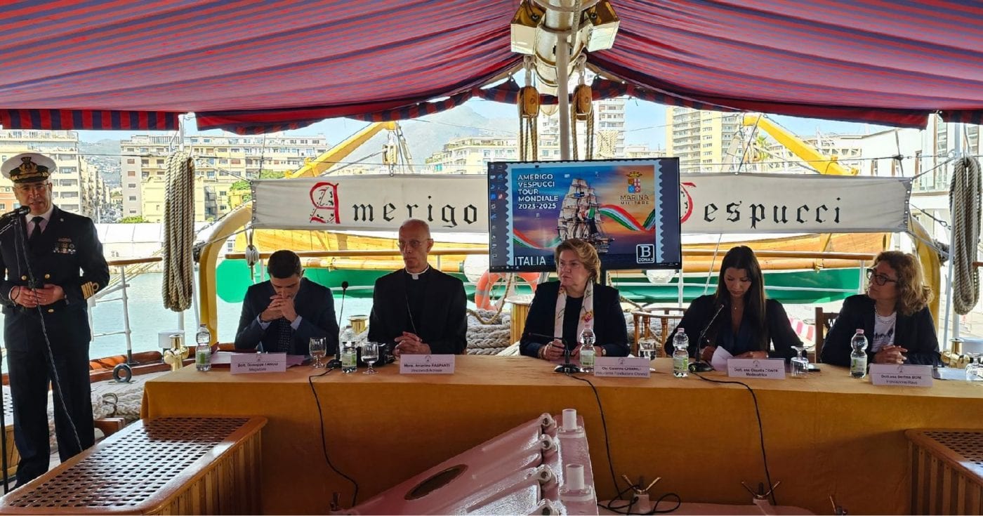 Il presidente della Cesi, alcamese Antonino Raspanti, a bordo dell’Amerigo Vespucci (Interviste)