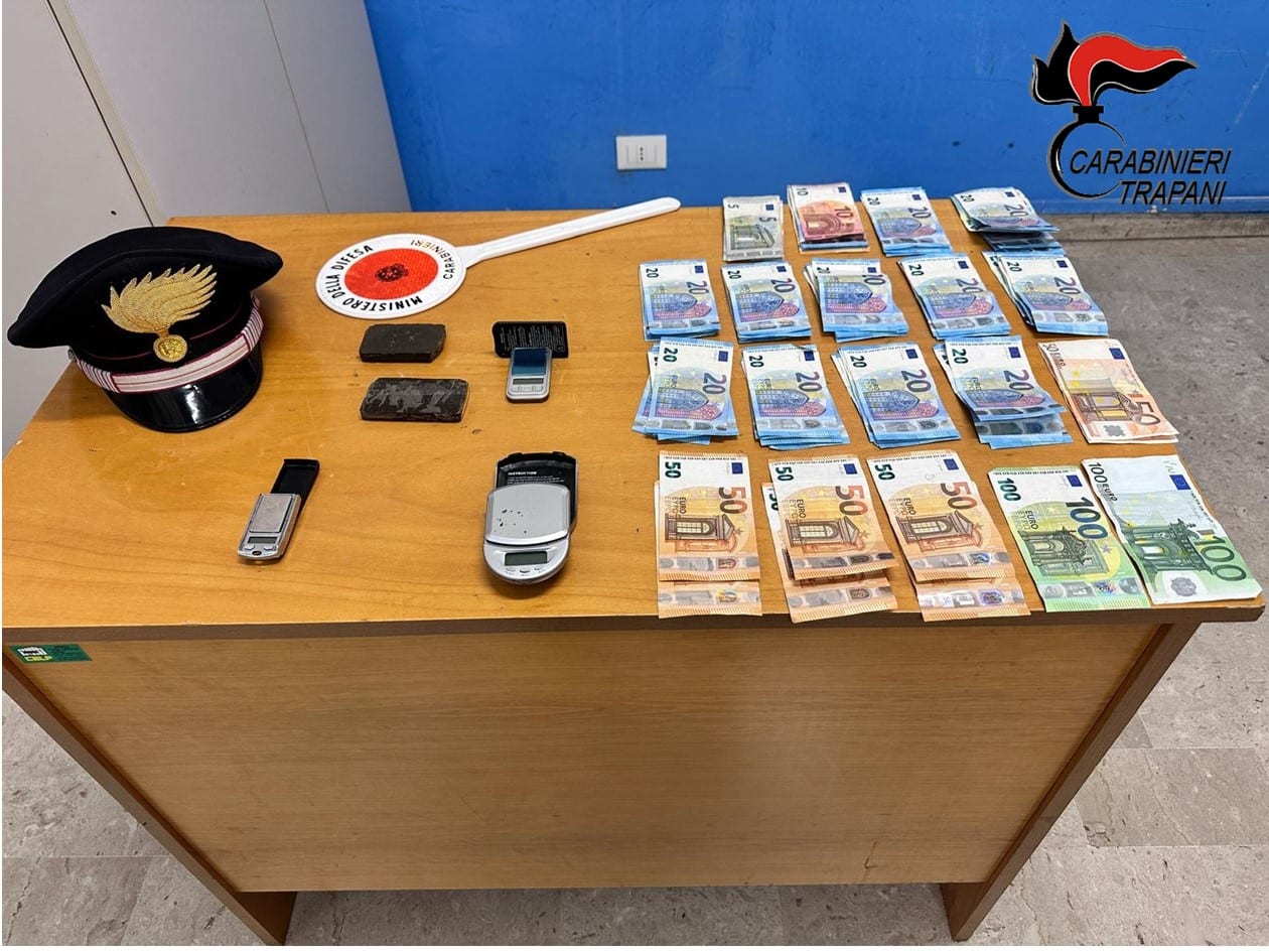 Ai domiciliari due giovani ad Erice per detenzione di hashish