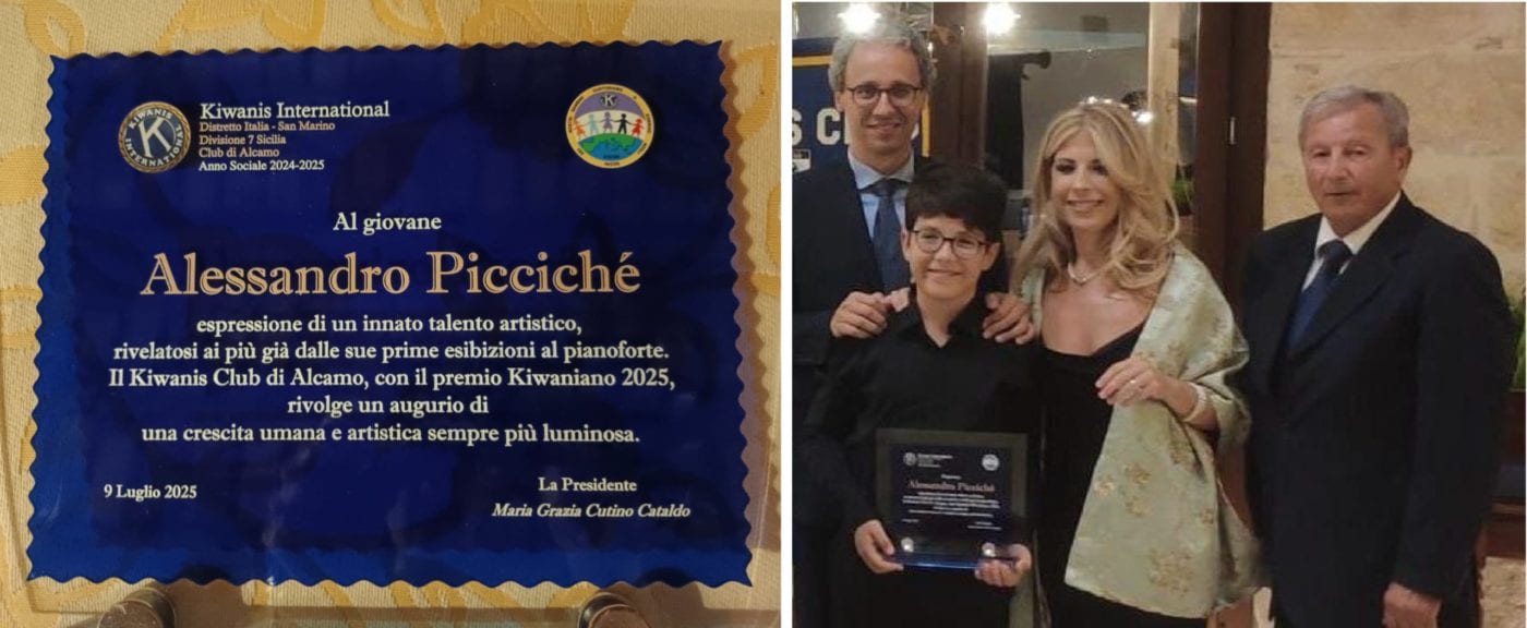 L’alcamese Alessandro Piccichè riceve il premio kiwaniano 2025