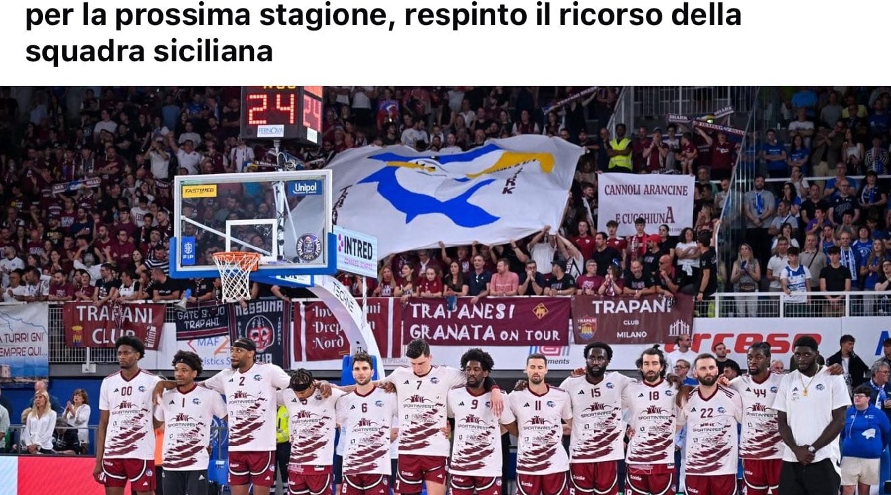 Basket. La Trapani Shark partirà con 4 punti in meno