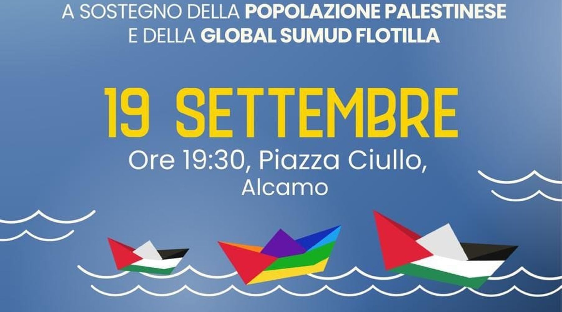 Flash mob ad Alcamo, solidarietà a Gaza e alla Global Sumud Flottilla