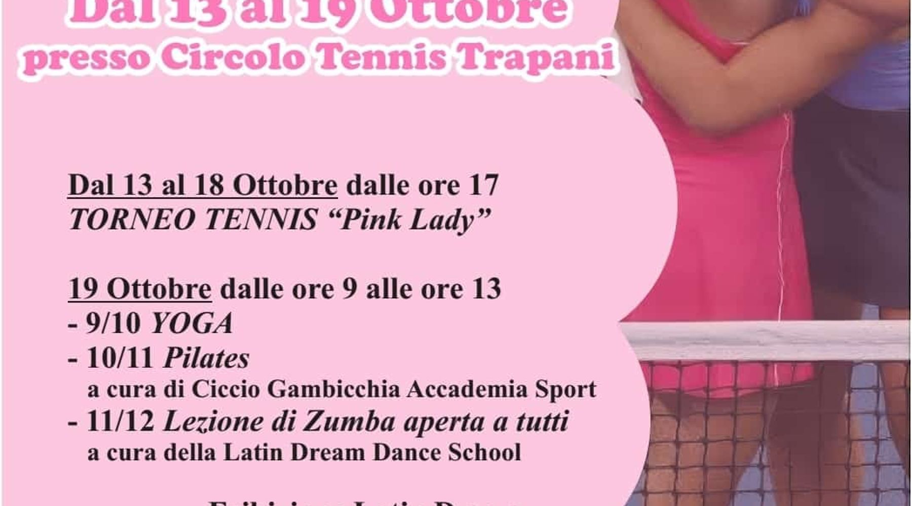 Tennis e prevenzione: a Trapani la IX edizione del Pink Lady in collaborazione con ASP