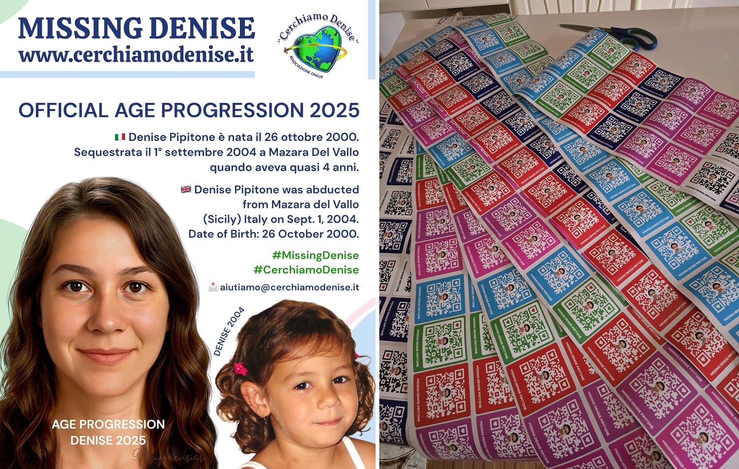 Denise Pipitone, nuovo ‘age progression’ a 21 anni dalla scomparsa. Piera Maggio: “Non molliamo”