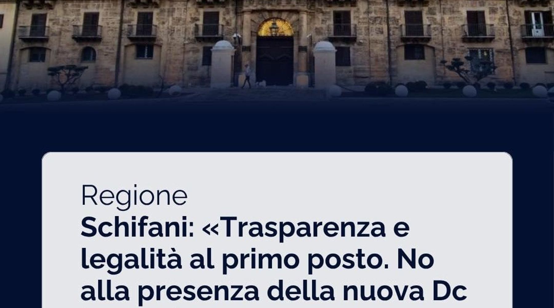Schifani azzera due assessorati: “Stop ai componenti di Nuova DC per quadro giudiziario su Cuffaro”
