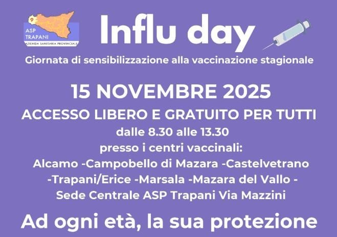 Vaccinazioni gratuite sabato con l’Influ Day dell’Asp Trapani