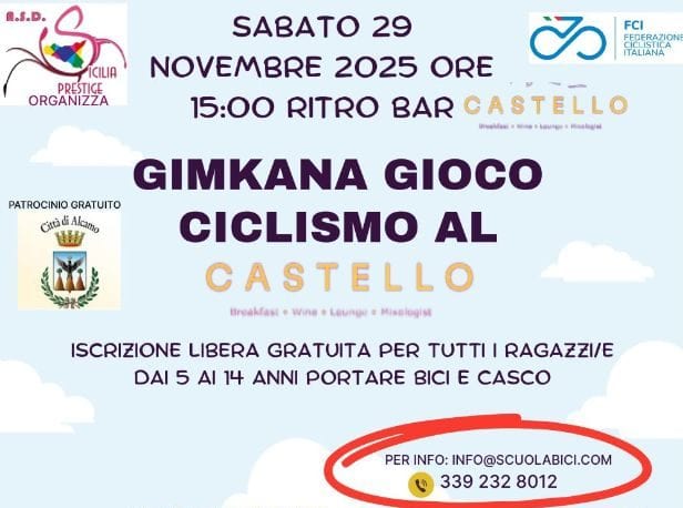 Gimkana al Castello, oltre cento giovani ciclisti in gara ad Alcamo