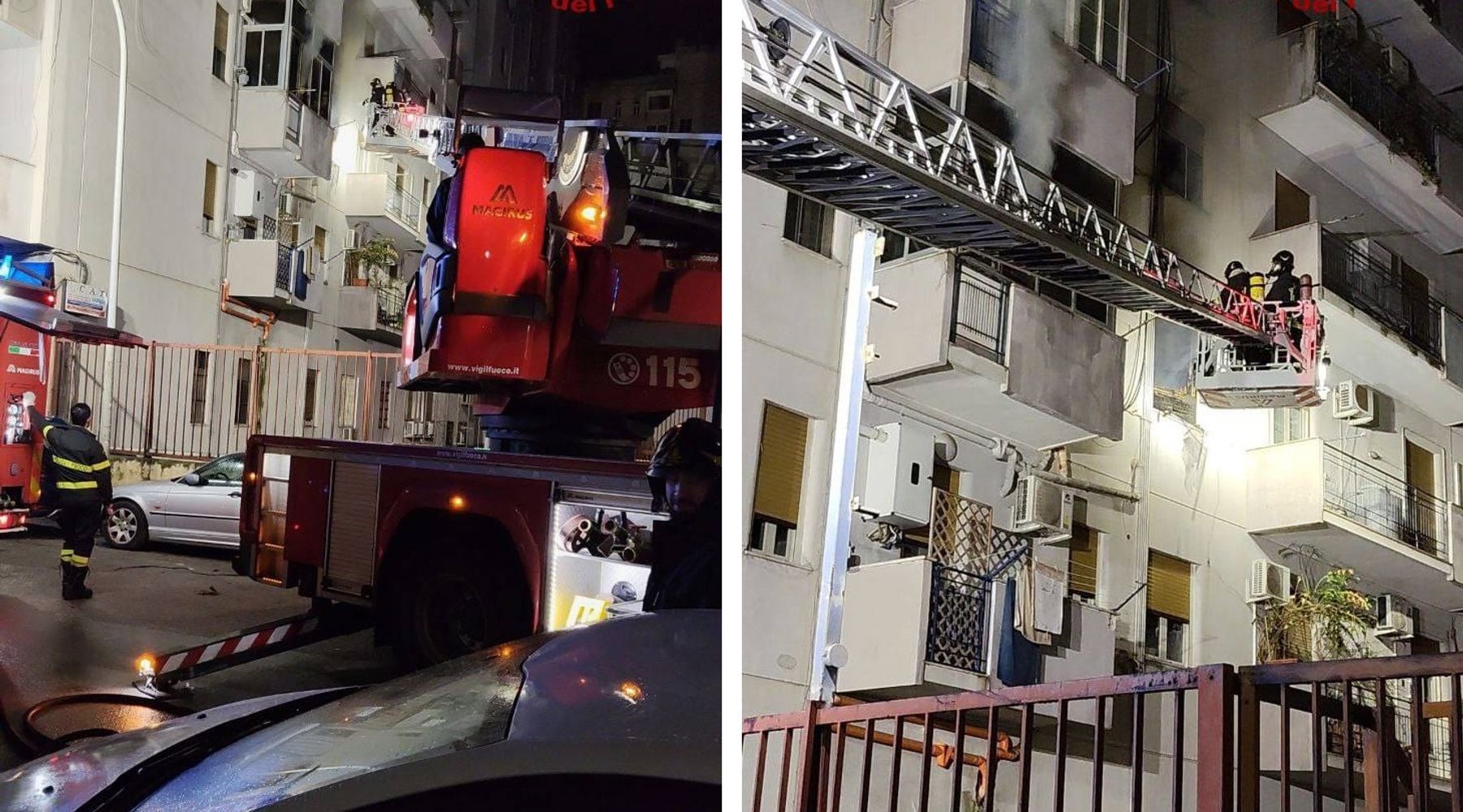 Incendio notturno a Palermo. Evacuata palazzina, salvati condomini e animali