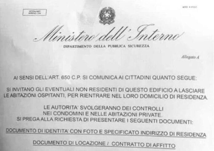 Trapani, occhio al falso volantino del Ministero: è un trucco per svaligiare le abitazioni