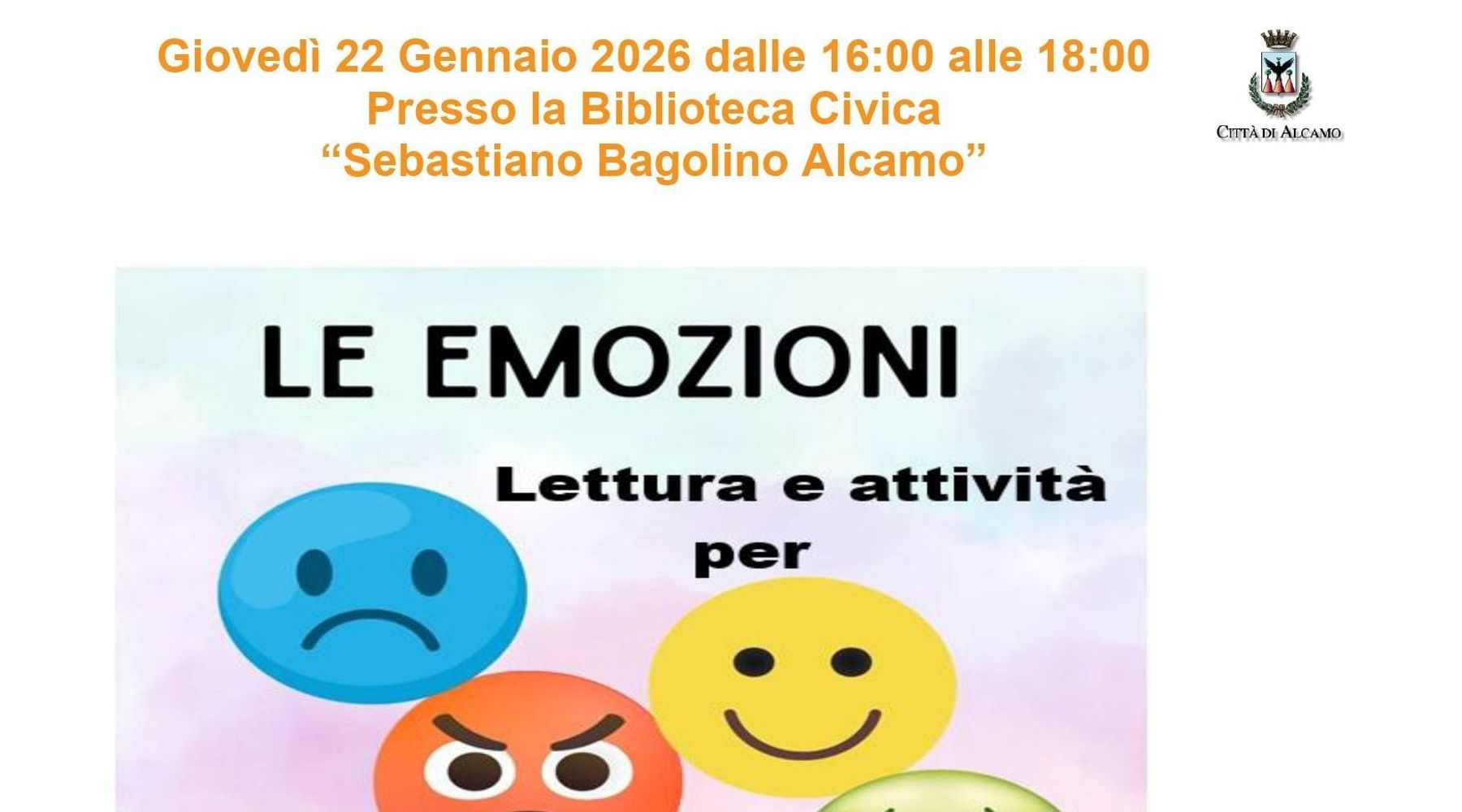 Alcamo, Nati per Leggere: un pomeriggio in biblioteca alla scoperta delle emozioni
