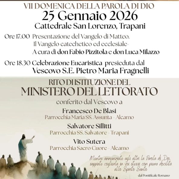 Diocesi di Trapani: celebrazioni per la Parola di Dio e tre nuovi laici al Lettorato