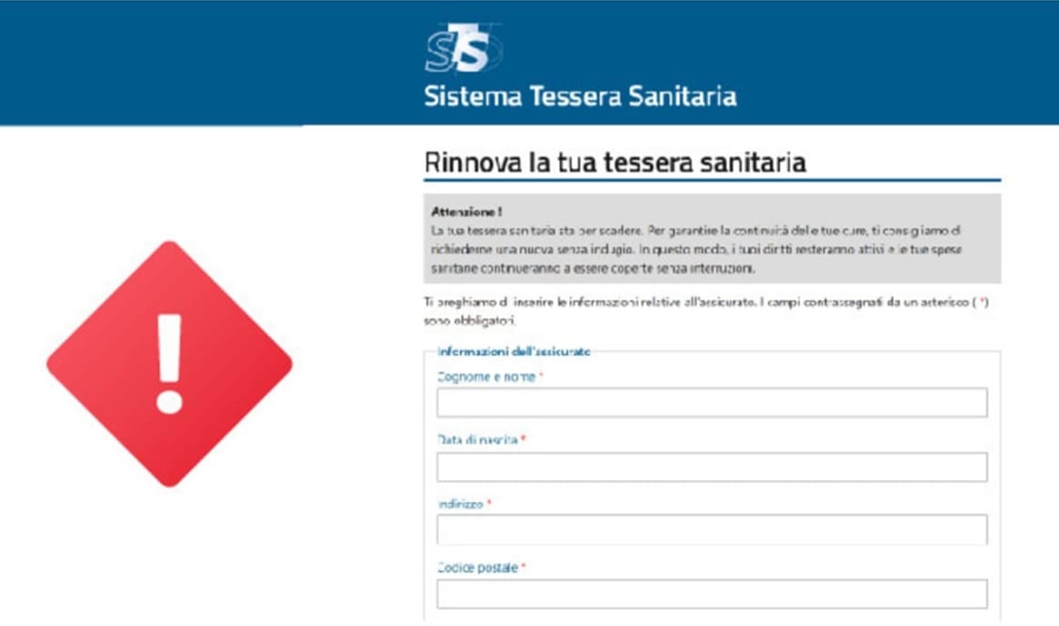 Truffa della Tessera Sanitaria: allarme phishing per le false email del Ministero