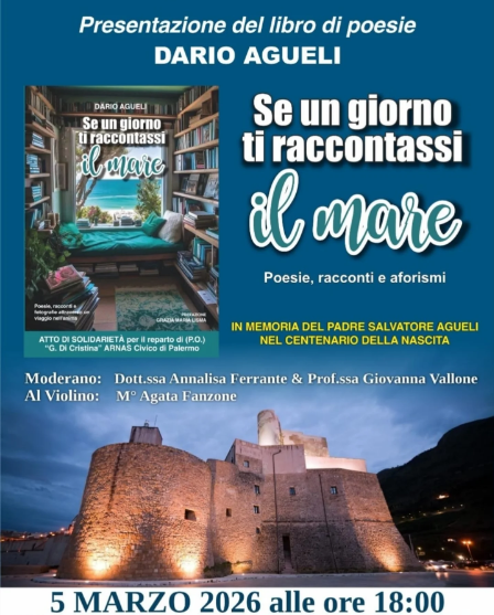 Castellammare, al Castello la presentazione del libro di Dario Agueli: il ricavato in beneficenza