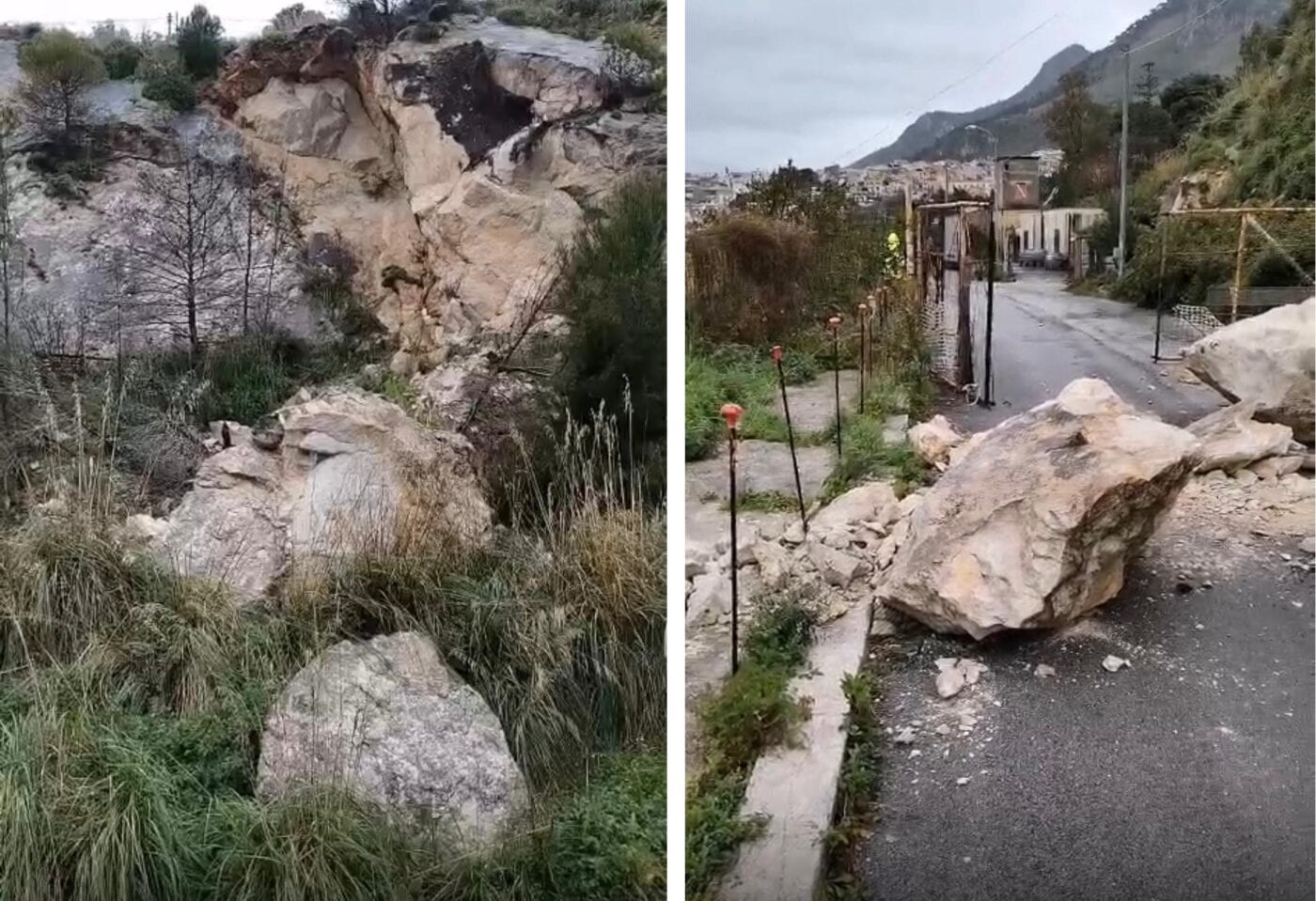 Castellammare del Golfo: chiusa la strada di accesso al porto per distacco roccioso