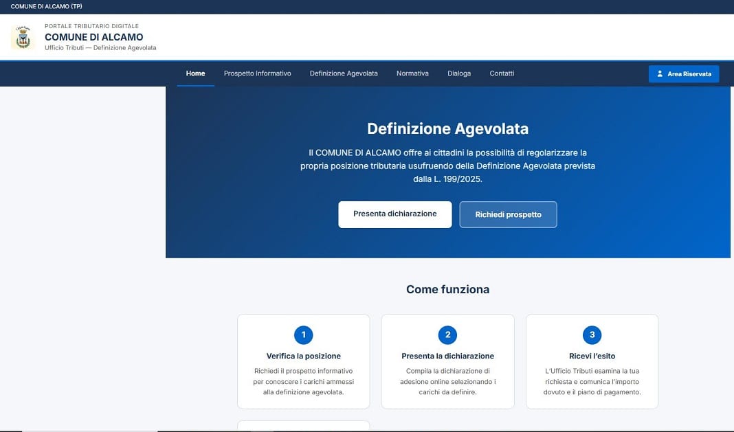 Rottamazione tributi Alcamo: attivo il portale per regolarizzare le pendenze entro maggio