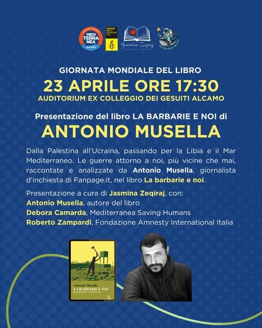 Antonio Musella di Fanpage ad Alcamo per presentare il libro ‘La barbarie e noi’
