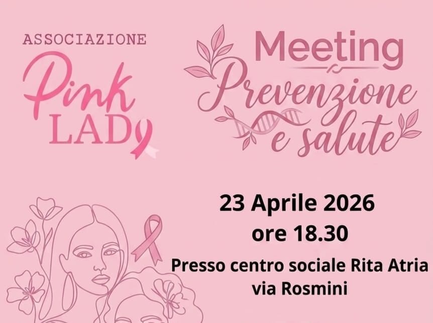 Prevenzione e salute femminile, domani il meeting dell’associazione Pink Lady