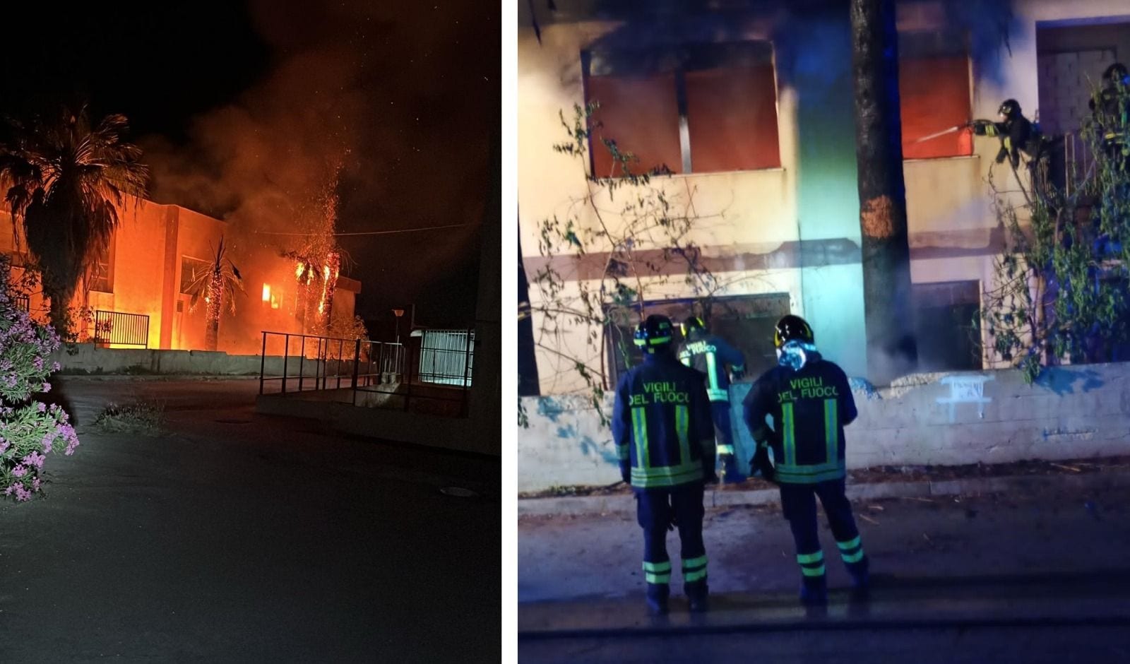 Paura a Mazara Due: incendio nella notte nell’ex scuola abbandonata