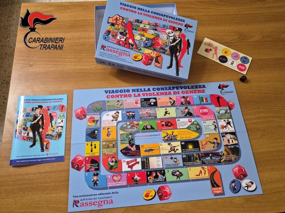 Carabinieri di Trapani: un gioco da tavolo nelle sale d’attesa per educare contro la violenza