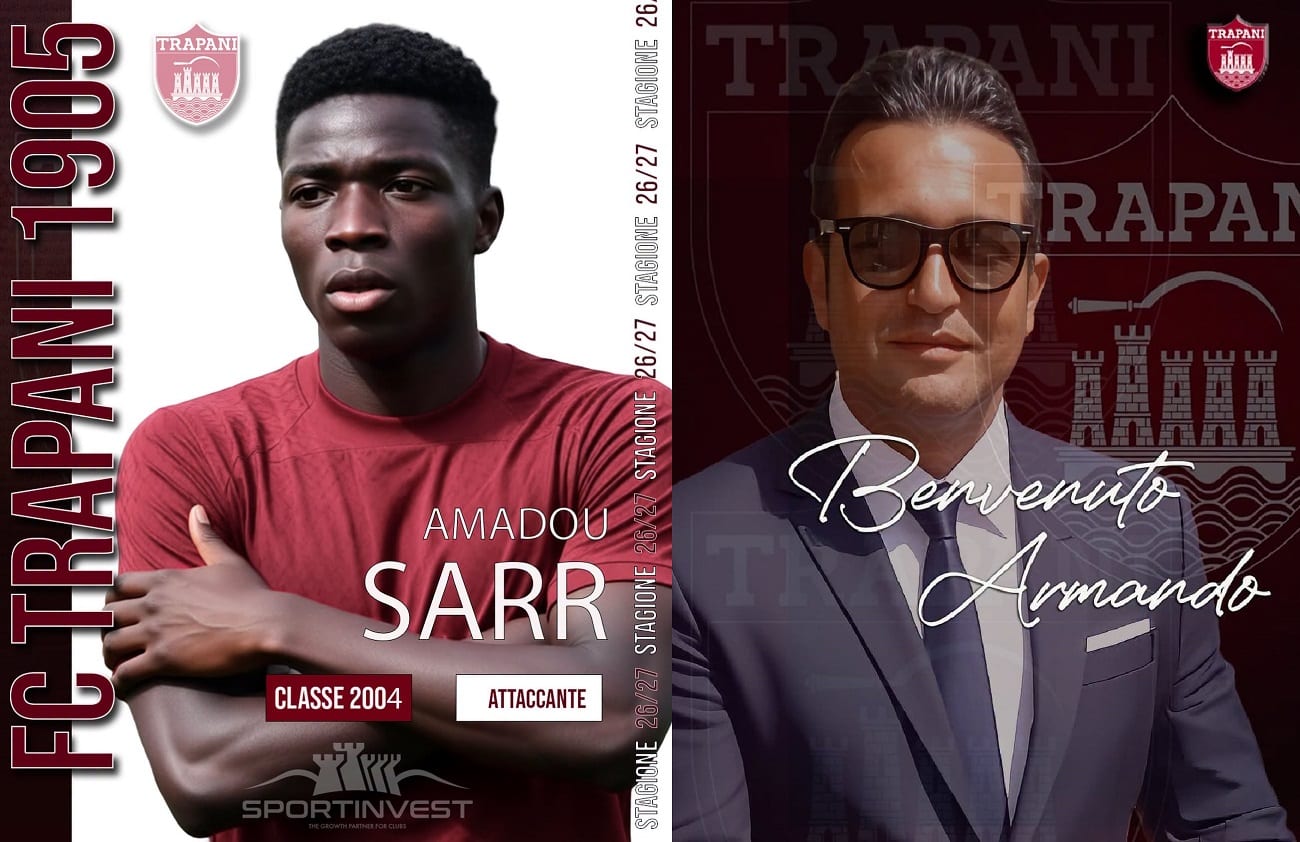 Calcio. Colpo Trapani: arriva la “Pantera” Amadou Sarr dall’Inter. Pellitteri nuovo Brand