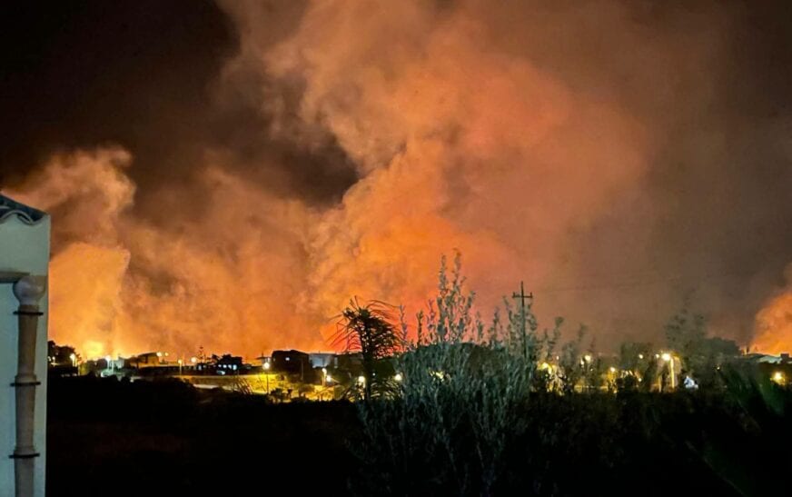 Custonaci. Incendio nella zona del cimitero comunale