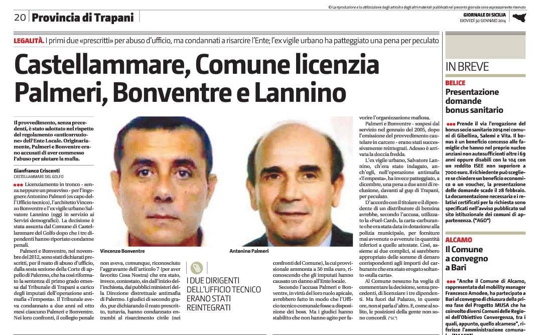 C/mmare del Golfo: licenziamento Palmeri, scontro al Comune