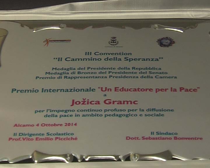 Alcamo, premio internazionale della pace alla Slovenia