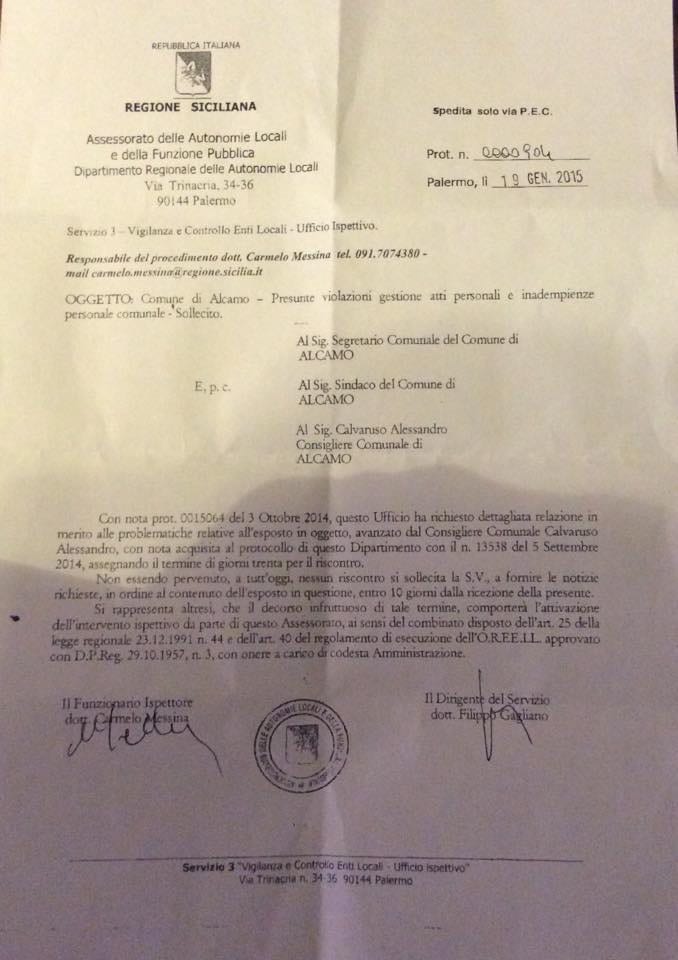 Alcamo: “Presunte violazioni”, Comune nell’occhio del ciclone
