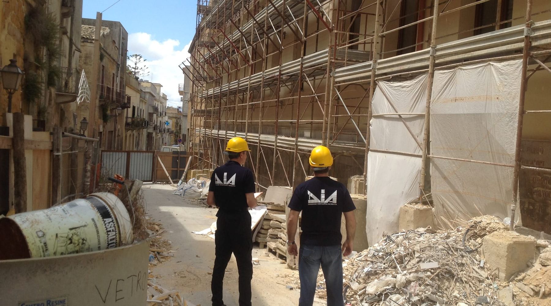 Partanna, ispezione antimafia in un cantiere