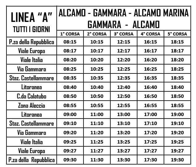 Al via servizio bus Alcamo-Alcamo marina